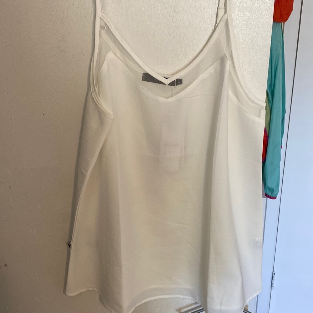 White dressy spaghetti strap shirt